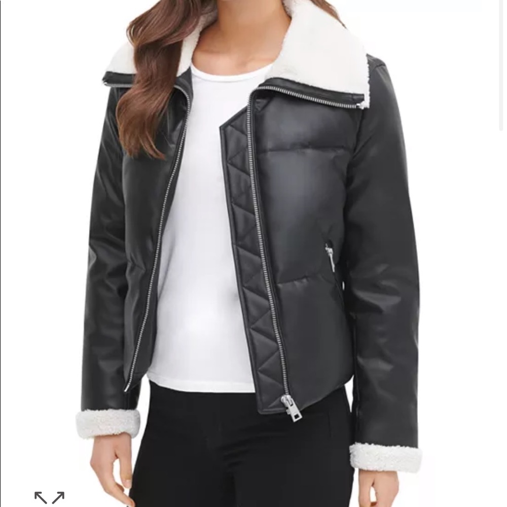 Levi’s Faux Leather & Faux Shearling Quilted Coat